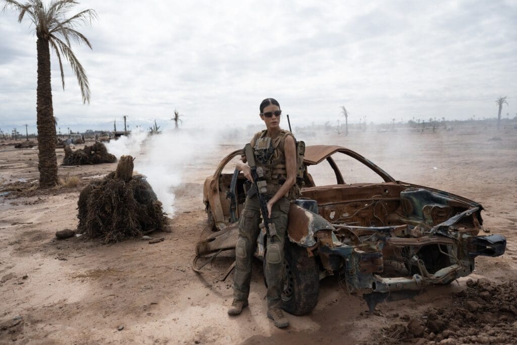 Lioness - De Oliveira plays the gung-ho marine recruit Cruz. (Photo by Lynsey Addario/Paramount+)