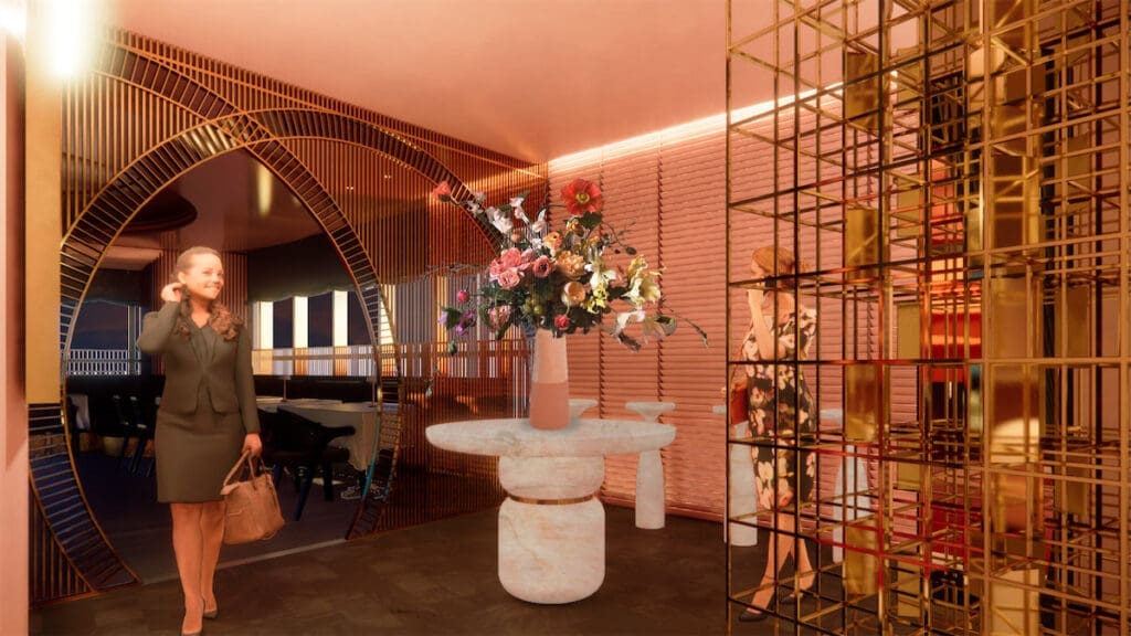 Inspired by the Orient Express, Le PasSage will feature different "compartments" throughout the space. (Rendering courtesy of The Terminal)