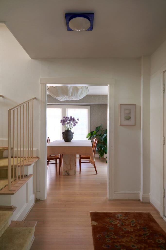 The cozy entryway to Olivia Persia's 1930s home in Houston's Southampton neighborhood. (Photo by Pär Bengtsson)