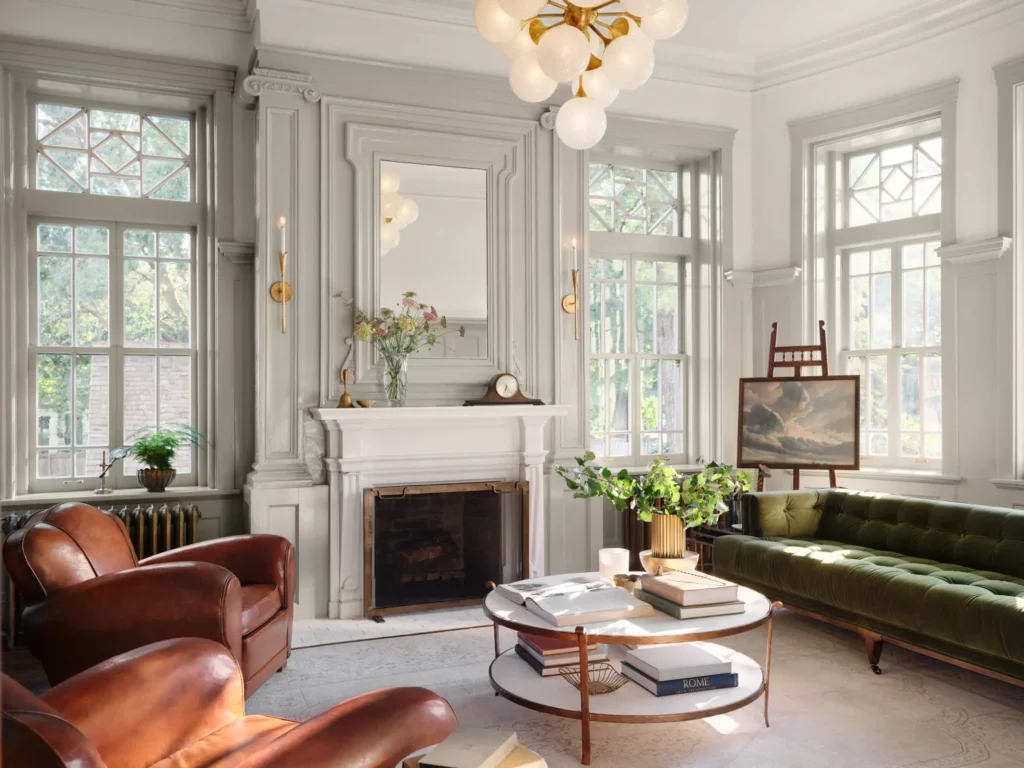 Step into the drawing room at Waco's Castle. Notice Joanna Gaines color palette. (Photo by Lisa Petrol)