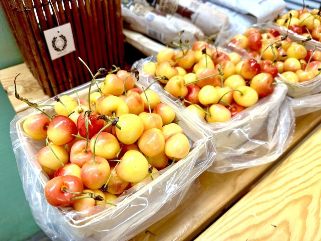 NRH Farmers Market - Rainier cherries are in season now.