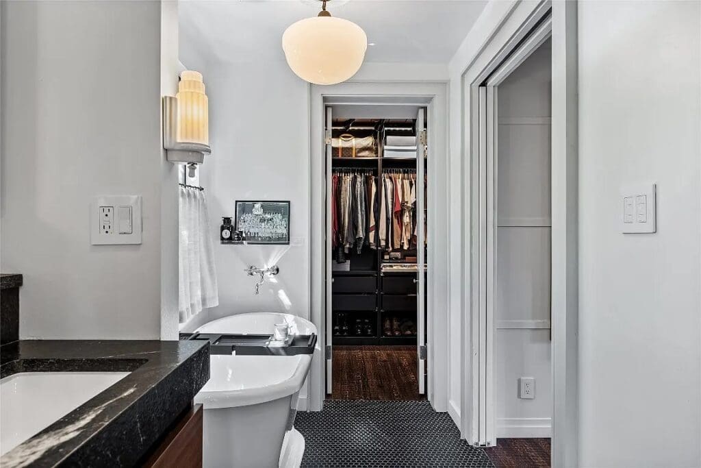 A peek at the closet. 