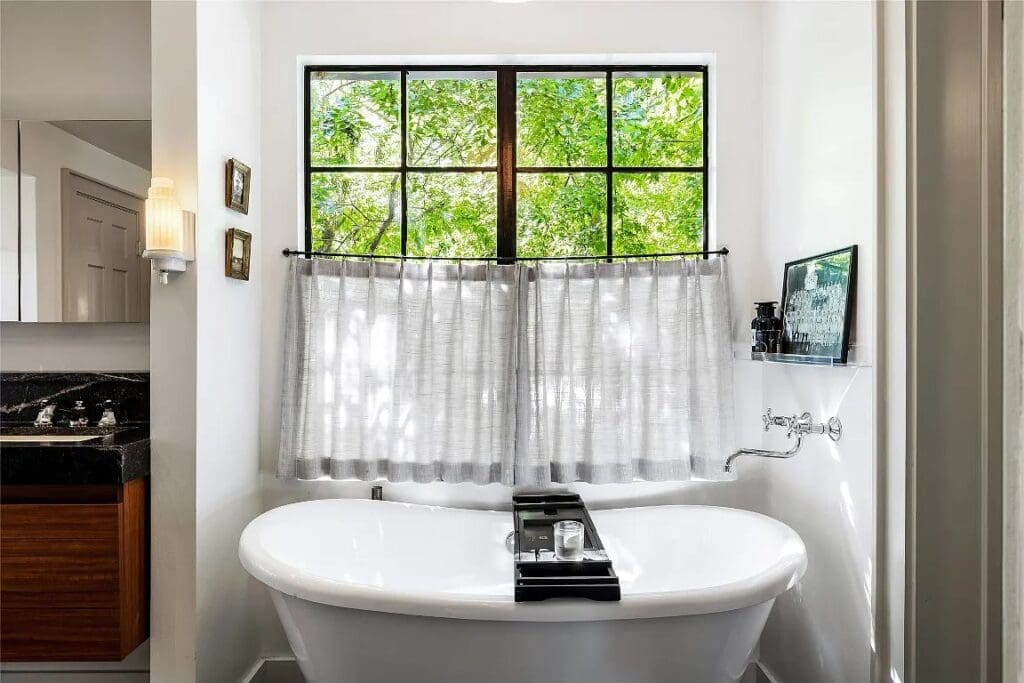 A soaking tub with a view. 