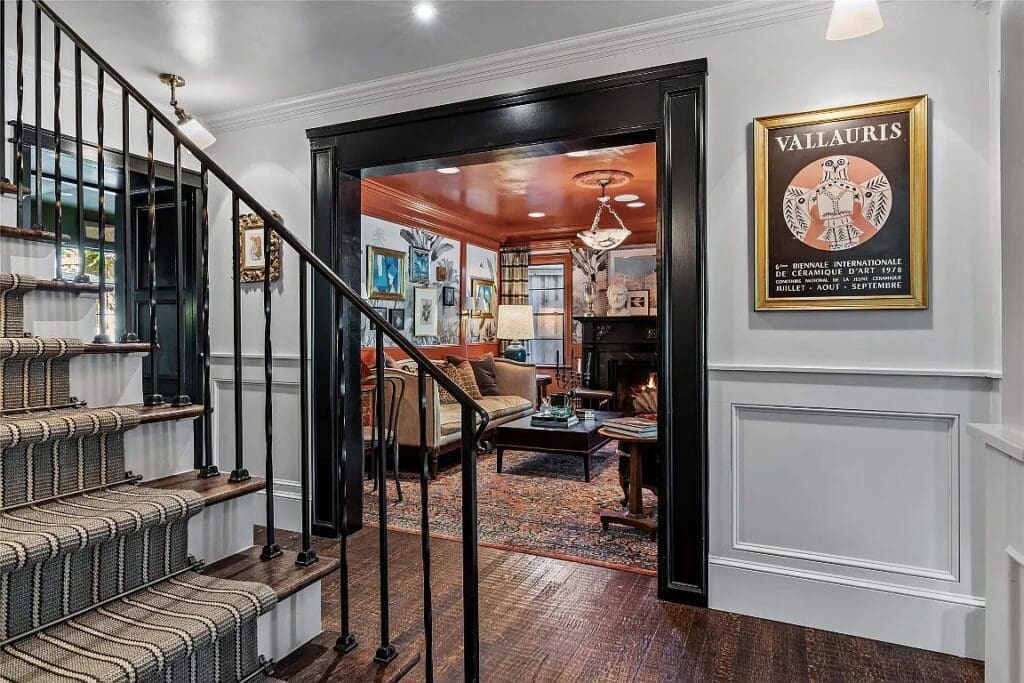A stately staircase. 