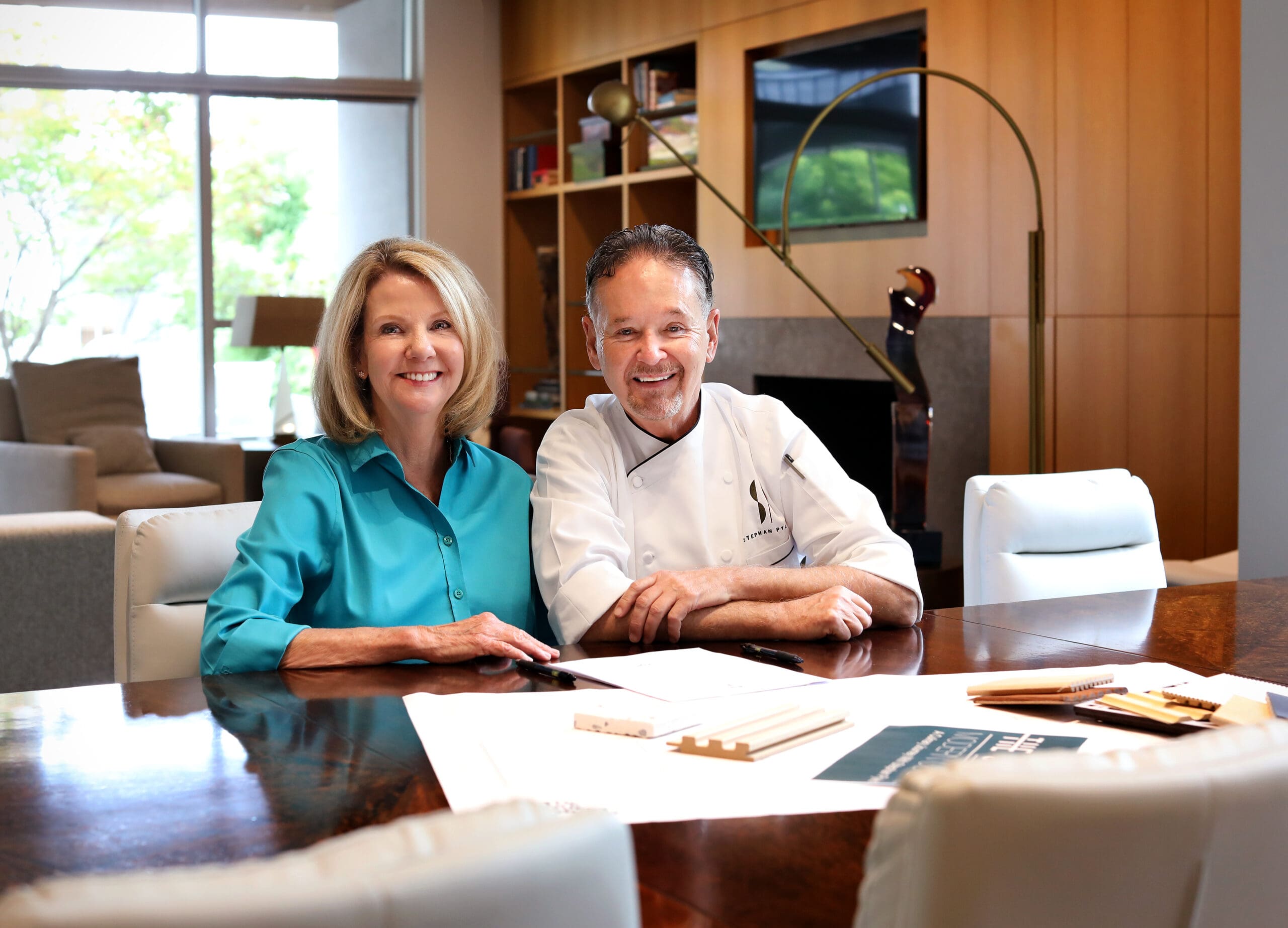 Lisa Lennox of Mod Motels with Chef Stephan Pyles of the upcoming The Seeker restaurant in Stephenville.