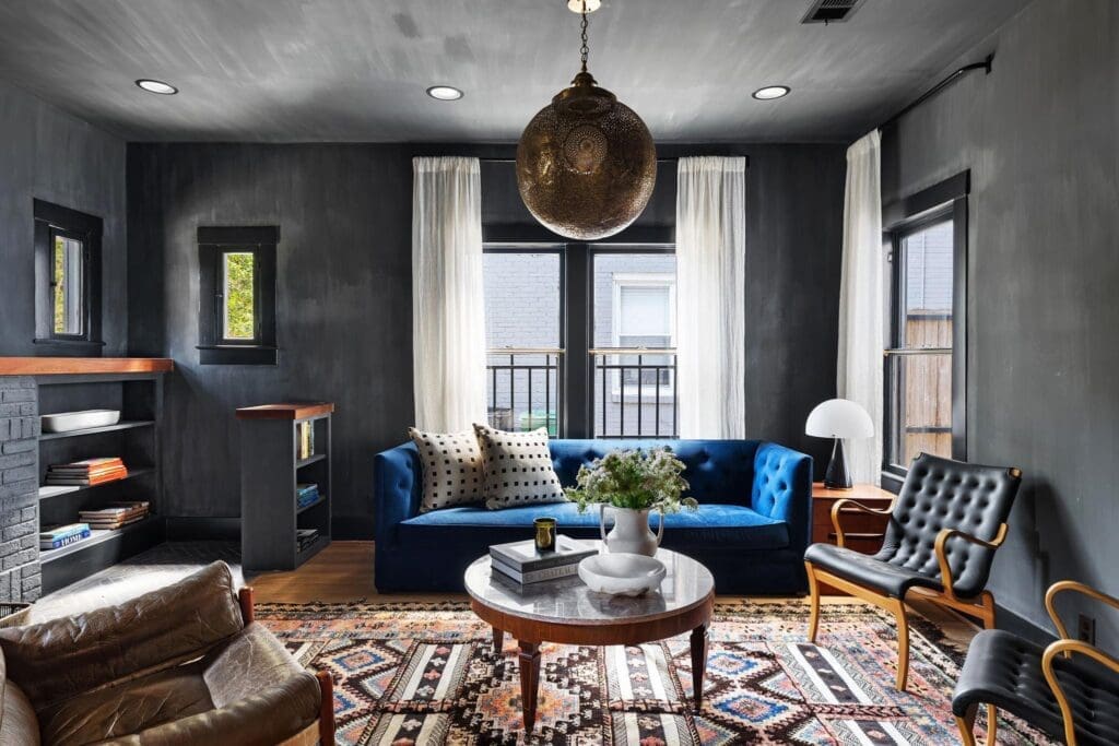 A second view of the study at 1635 Hawthorne in Houston's Montrose neighborhood. (Photo by Josh Gremillion for Martha Turner Sotheby's International Realty )