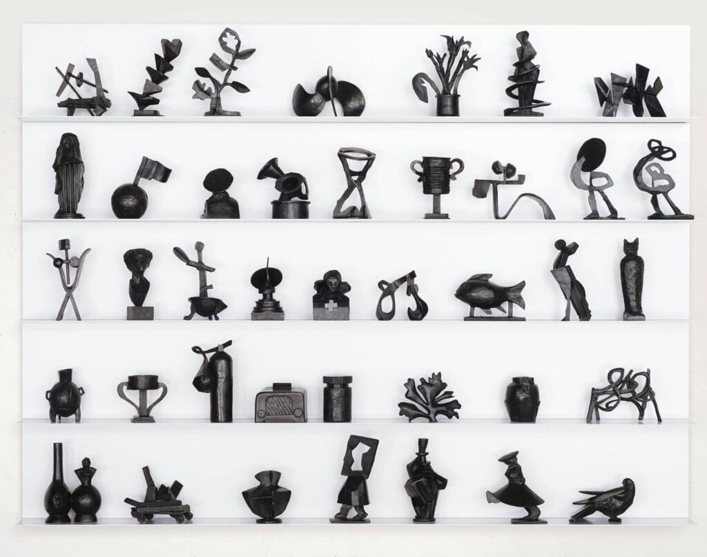 William Kentridge's "Cursive," 2020. This work consists of 40 bronze sculptures. (Courtesy Museum of Fine Arts, Houston)