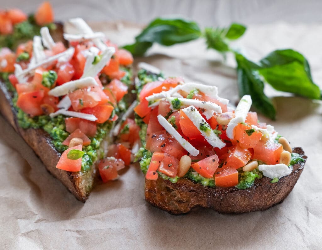 Bruschette Con Pesto is among the recipes included in Johnny Carrabba's second cookbook. (Photo by Debora Smail)