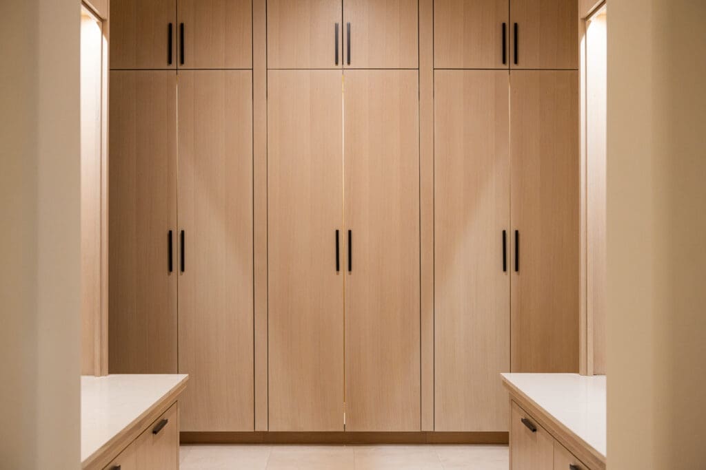 Sleek and symmetrical design decorate the home.