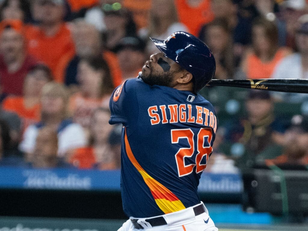 Houston Astros comeback man Jon Singleton can do some serious damage. (Photo by F. Carter Smith).
