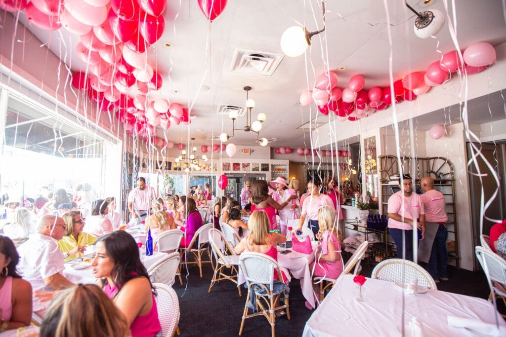 Brasserie 19 was a rocking sea of prink for the Le Barbie Brunch on Sunday Funday. (Photo by Andrew Hemingway)