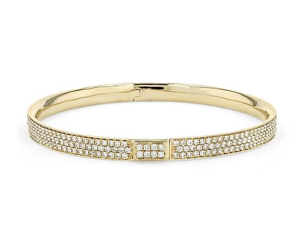 Diamond Pavé Bangle Bracelet In 18k Yellow Gold