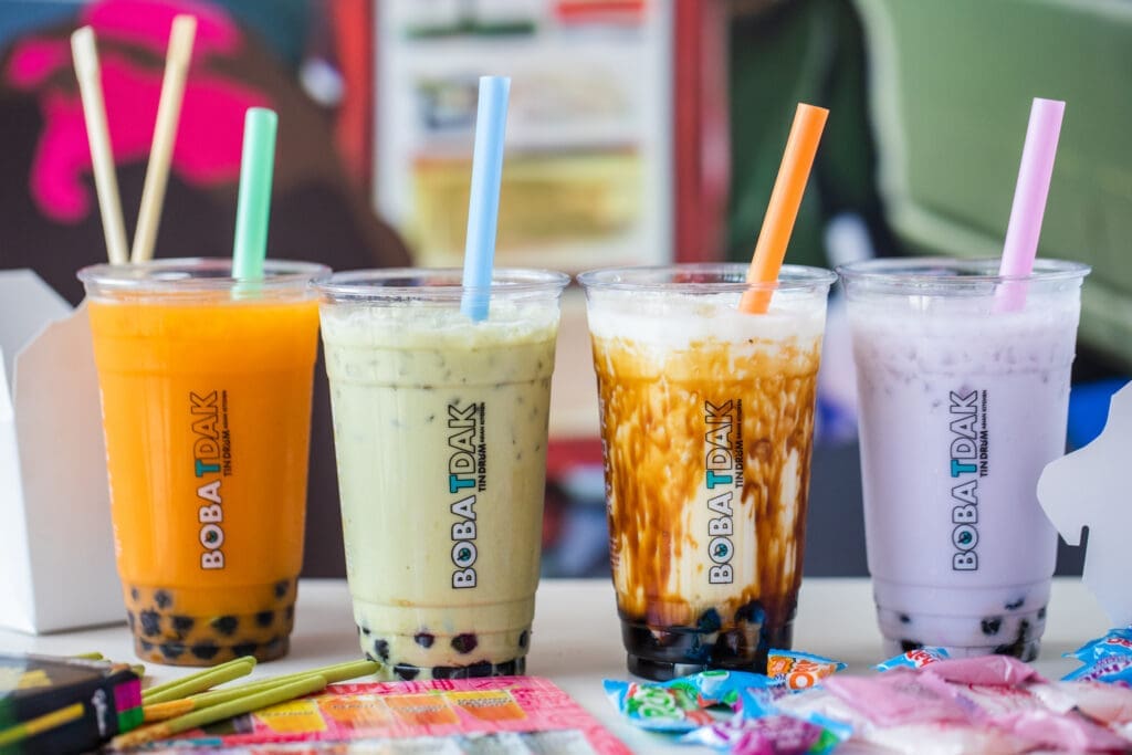 Cool off with their signature Taiwanese-style bubble teas from the Boba Bar where you’ll find fruity teas, milk teas, and decadent dessert like slushees. (Photo by Becca Wright)