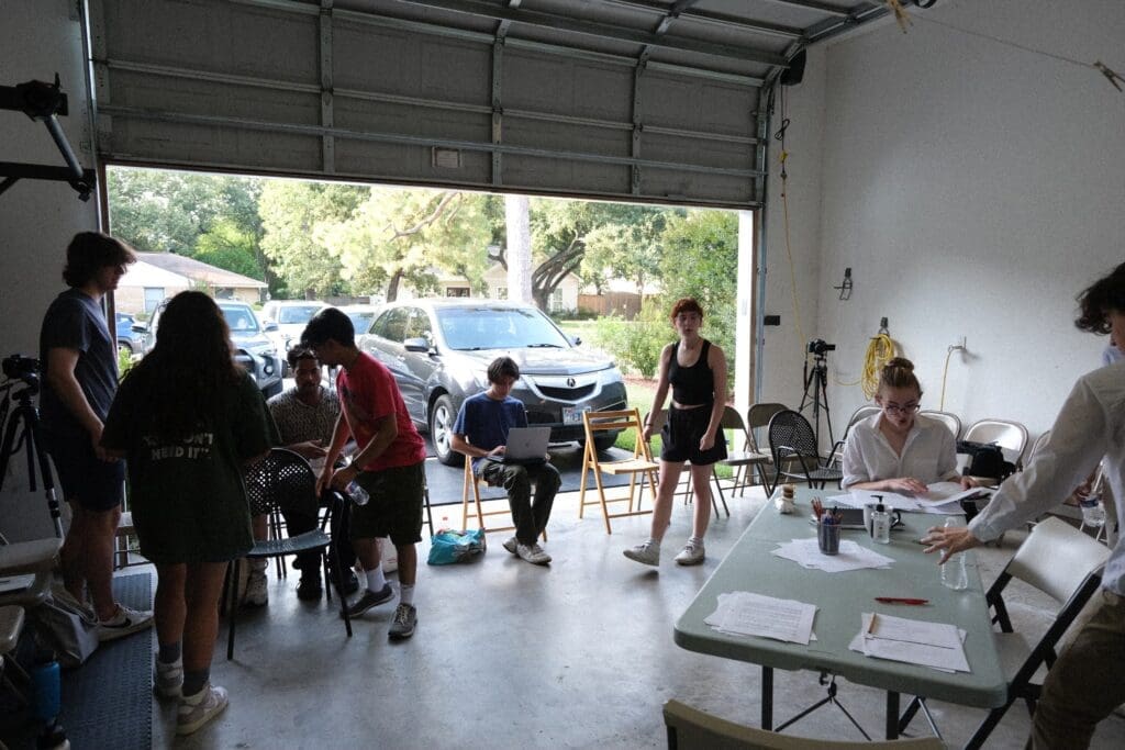 Behind the making of "The Garage," with cast and crew fighting heat and humidity (Photo by Saranna Zhang)