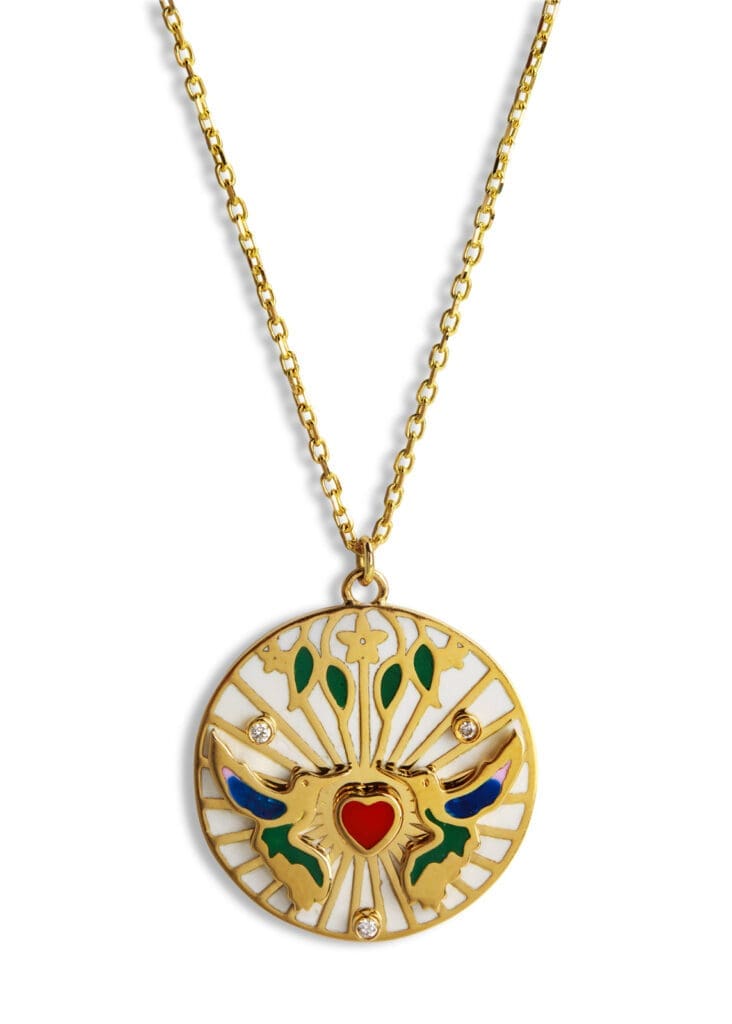 Wear love birds near your heart with this gorgeous piece from L'Atelier Nawbar.