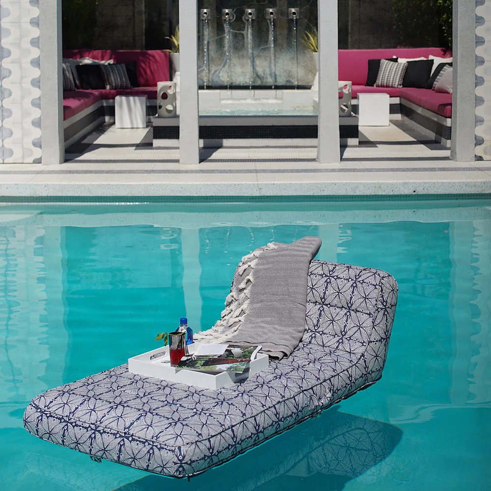 A single Lilo wrapped in MLB Kabba Kabba fabric makes a pool fashion statement of its own.