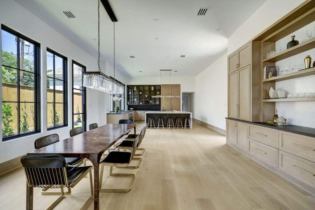 Looking through from dining area to kitchen at 3628 Locke Lane. (Photo by TK Images for Compass)