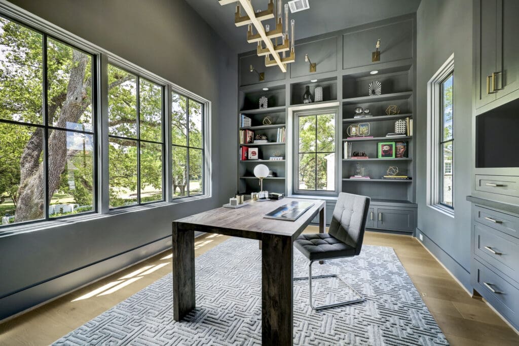 The study with built-ins at 3628 Locke Lane. (Photo by TK Images for Compass)