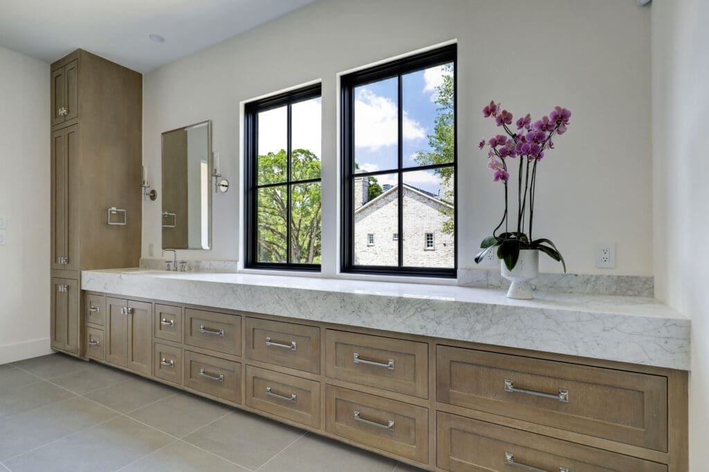 View to one of the dual bath wings in the primary suite at 3628 Locke Lane in River Oaks. (Photo by TK Images for Compass)