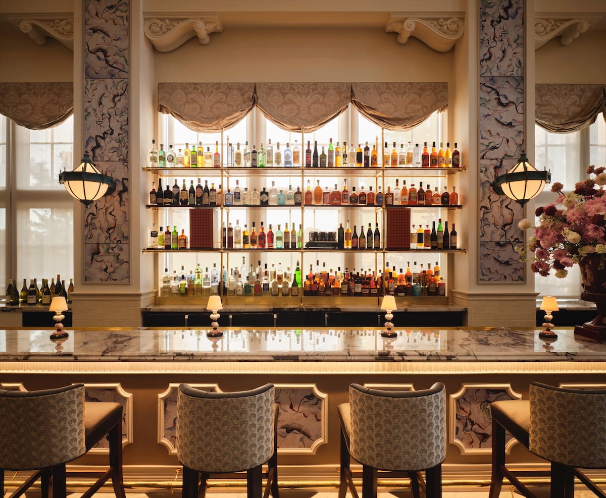 The main bar at Mister Charles in Dallas’ Knox Street neighborhood. (Photo by Douglas Friedman)