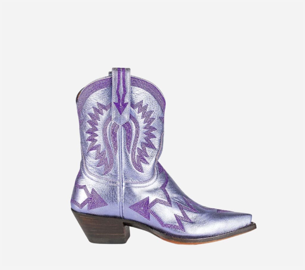 Miron Crosby best selling Maggie boot here in metallic lavender