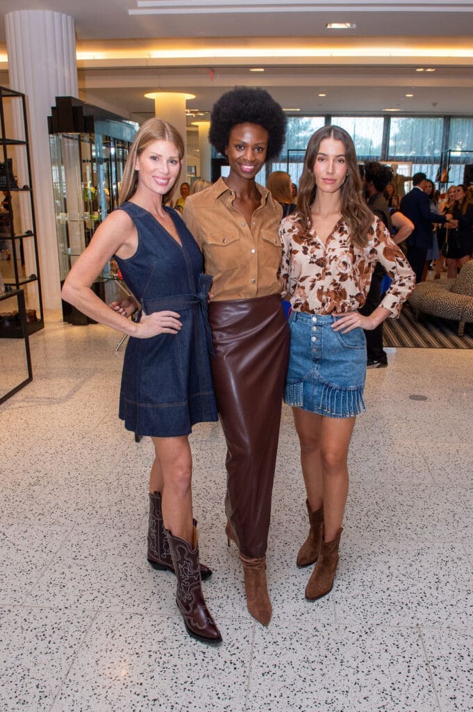 Models suggesting stylish rodeo fashions at the Tootsies salute to Pat Mann Phillips, Houston Rodeo's first female board chair. (Photo by Jacob Power)