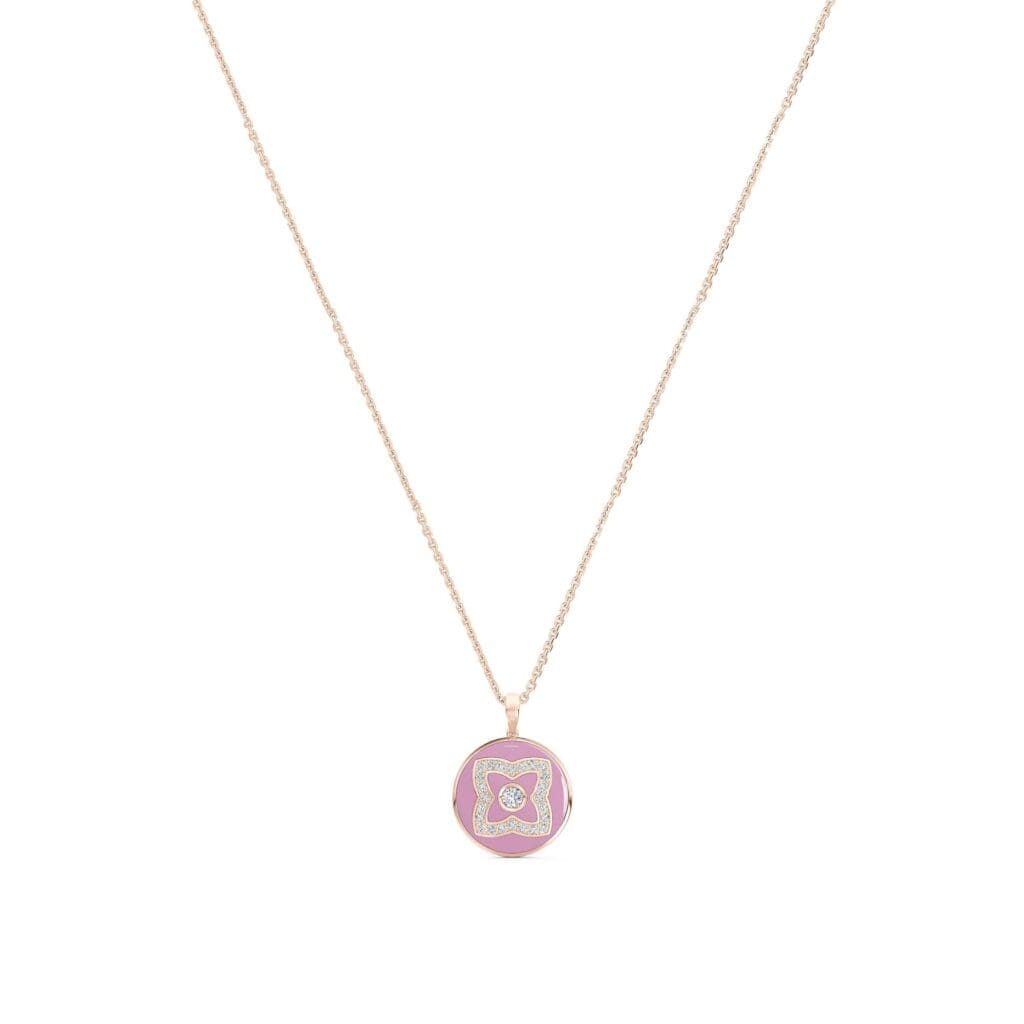 De Beers also brought a pop of color to the collection with red and pink hues.