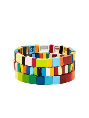 Go color crazy with Roxanne Assoulin Rainbow Bride Set of 3 Bracelets.
