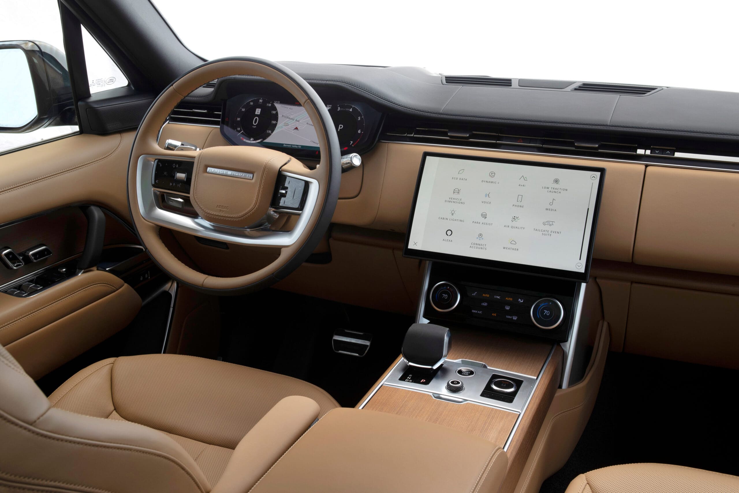 Once behind the wheel, the Range Rover's generations of brand equity seamlessly emerge from within its handsome appointments and exceptional Meridien 3D audio system. (Courtesy Land Rover)