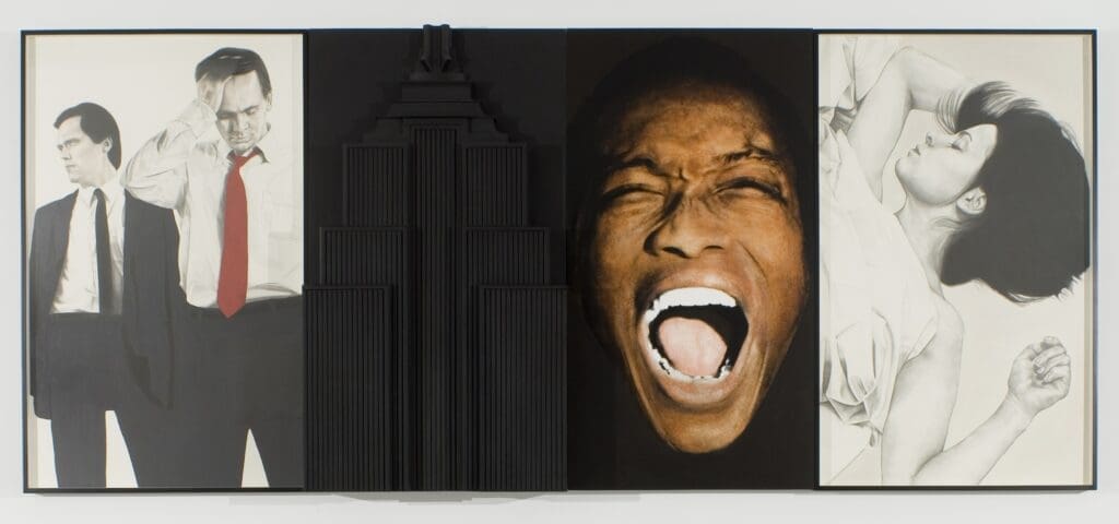 Robert Longo's "Master Jazz," 1982-1983 (Photo by Paul Hester. © Robert Longo / Artists Rights Society (ARS), New York.)