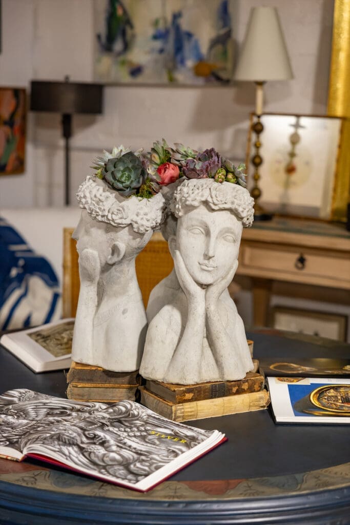 Details at the Sari Moore Interiors vignette at Thrift Studio 2023. (Photo by Aaron Dougherty)