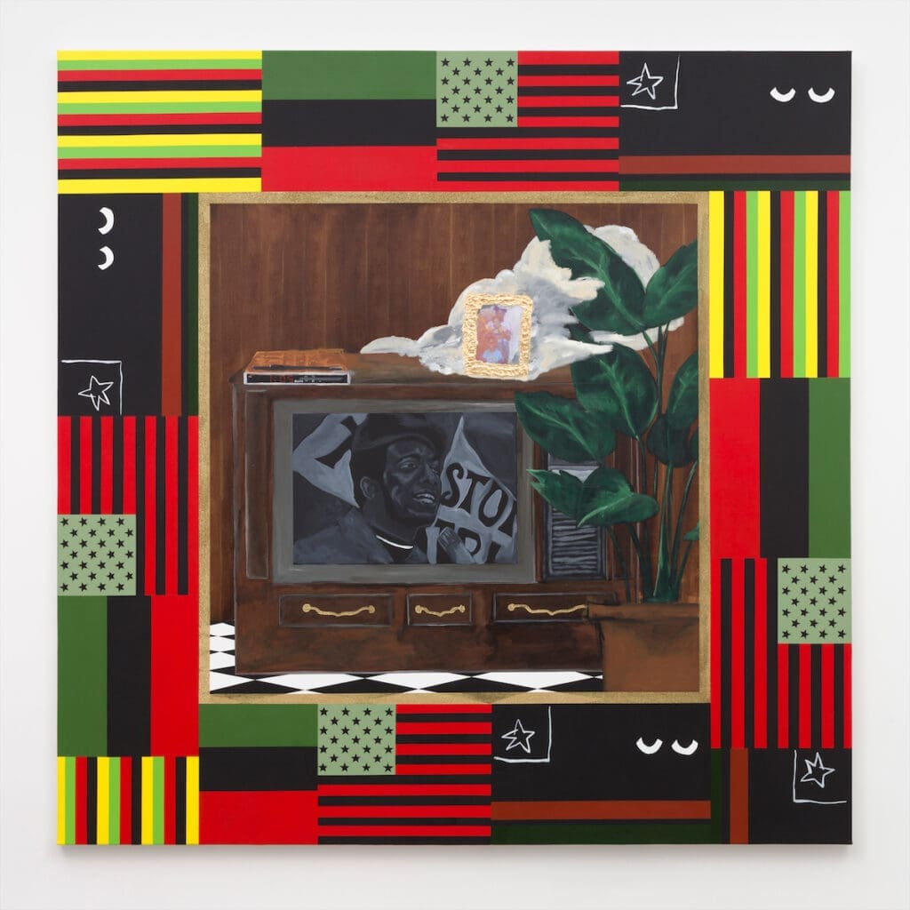 Jammie Holmes "Fred Hampton," 2022, The Dr. Gregory Shannon Family Collection, Houston (Courtesy the Artist and Marianne Boesky Gallery, New York and Aspen)

