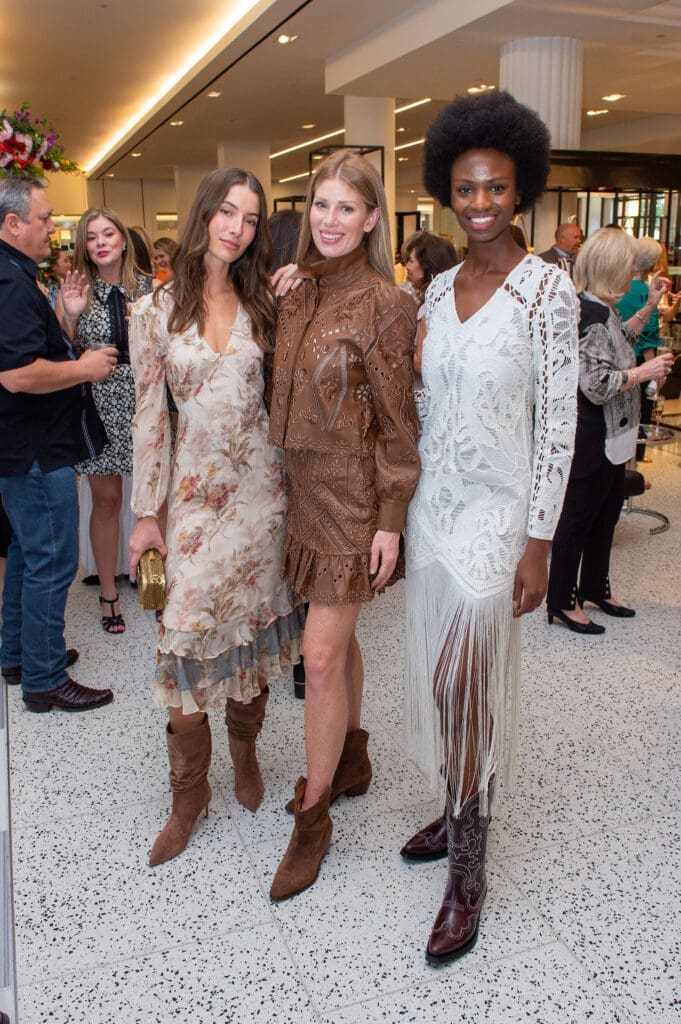 Models suggesting stylish rodeo fashions at the Tootsies salute to Pat Mann Phillips, Houston Rodeo's first female board chair. (Photo by Jacob Power)