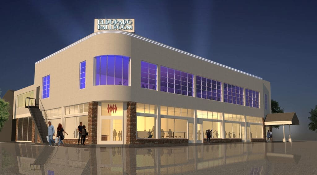 A completed rendering of the recently renovated Eldorado Ballroom and The Rado Market shows its new Houston footprint. (Courtesy of The Eldorado Ballroom)