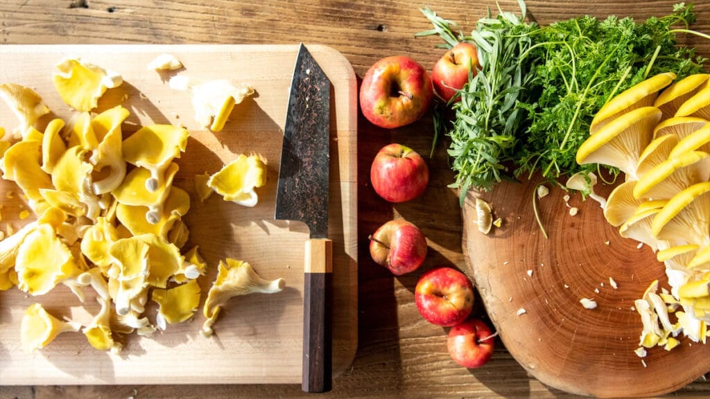 Fresh fruit and vegetables at Sojourner. 