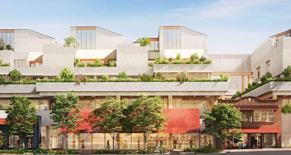 Street view of Sixth & Blanco, the mixed use development project in Austin's Clarksville neighborhood.  (Renderings from Herzog & de Meuron) 
