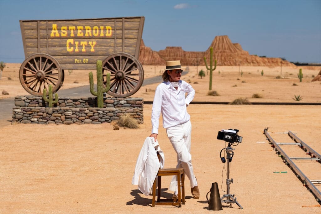 Writer/director Wes Anderson on the set of "Asteroid City." ("Asteroid City" images courtesy of Roger Do Minh/Pop. 87 Productions/Focus Features)