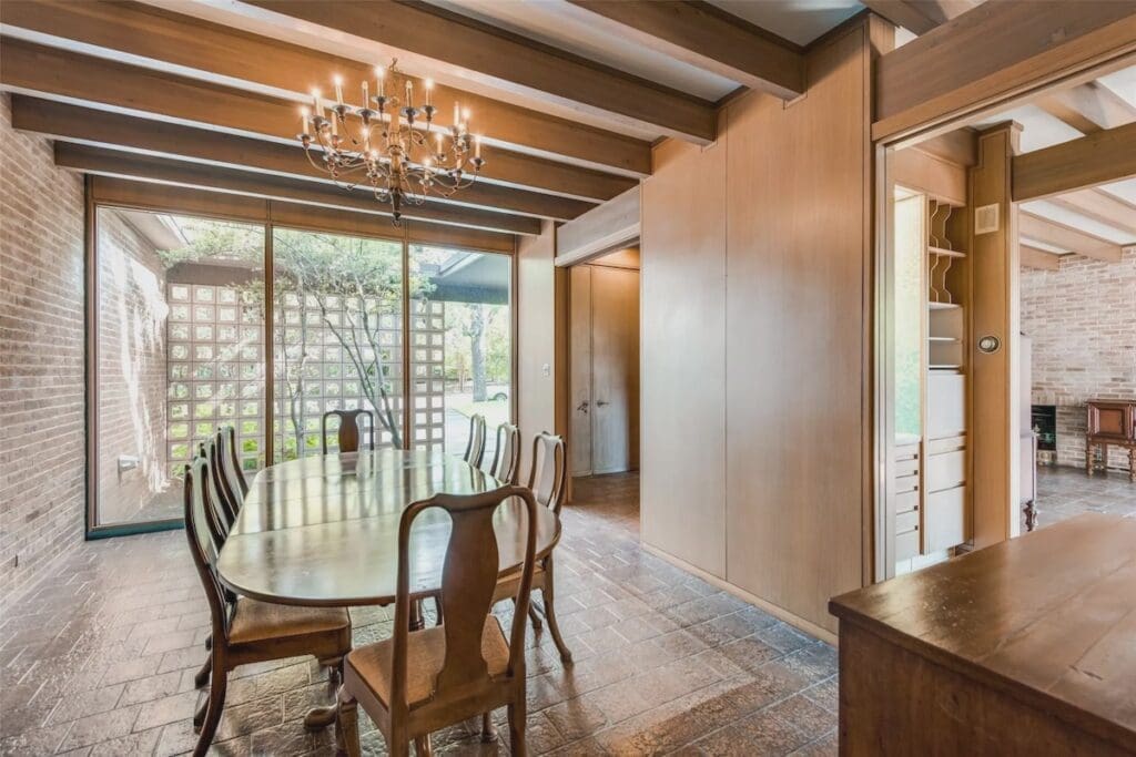 Exquisite materials were used throughout the mid-century home.