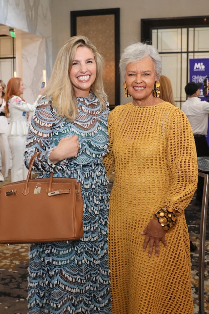 Kara Przybyl McIver, Gayla Gardner at the PaperCity Philanthropy in Fashion Best Dressed luncheon (Photo by Priscilla Dickson)