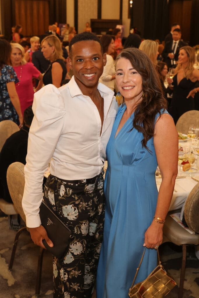 Christopher Mitchell, Alicia Gordy at the PaperCity Philanthropy in Fashion Best Dressed luncheon (Photo by Michelle Watson)