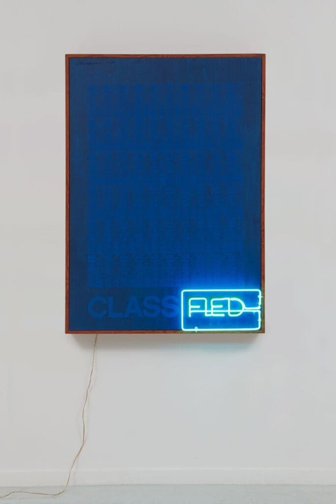 Chryssa's "Classified," 1960. (© The Estate of Chryssa, National Museum of Contemporary Art Athens.)
