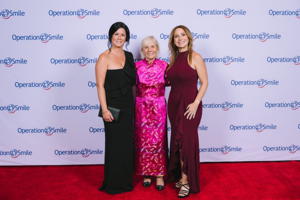 Claudia Lopez, Operation Smile co-founder Kathy Magee, Sara Caso at the Operation Smile Gala held at the Royal Sonesta Hotel. (Photo by Johnny Than)