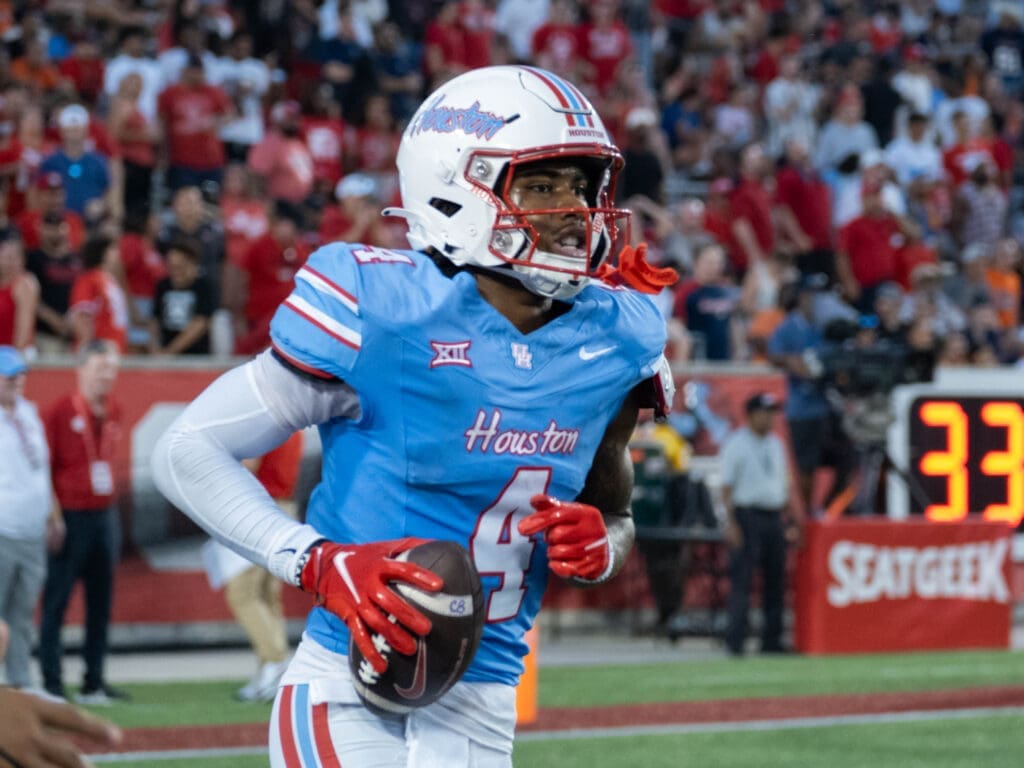 University of Houston wide receiver Sam Brown can go up and get the football. (Photo by F. Carter Smith)
