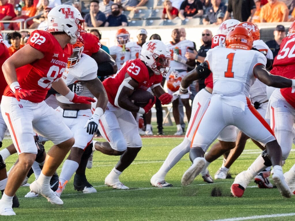 University of Houston running back Parker Jenkins knows how to take advantage of holes. (Photo by F. Carter Smith)