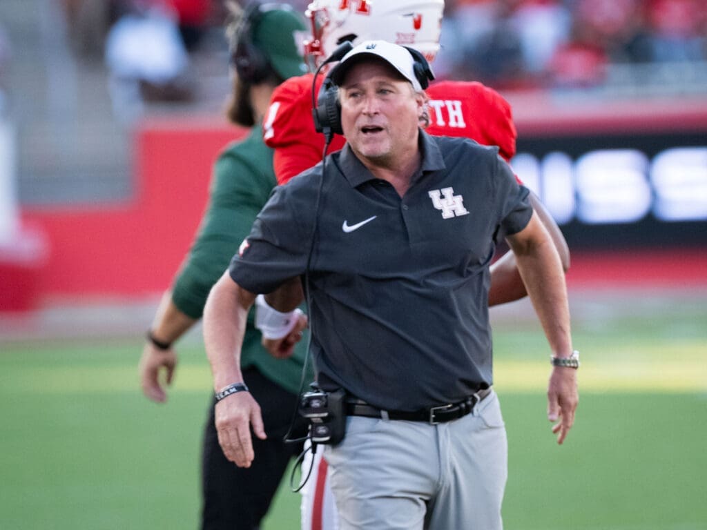 University of Houston coach Dana Holgorsen is often under the microscope. (Photo by F. Carter Smith)