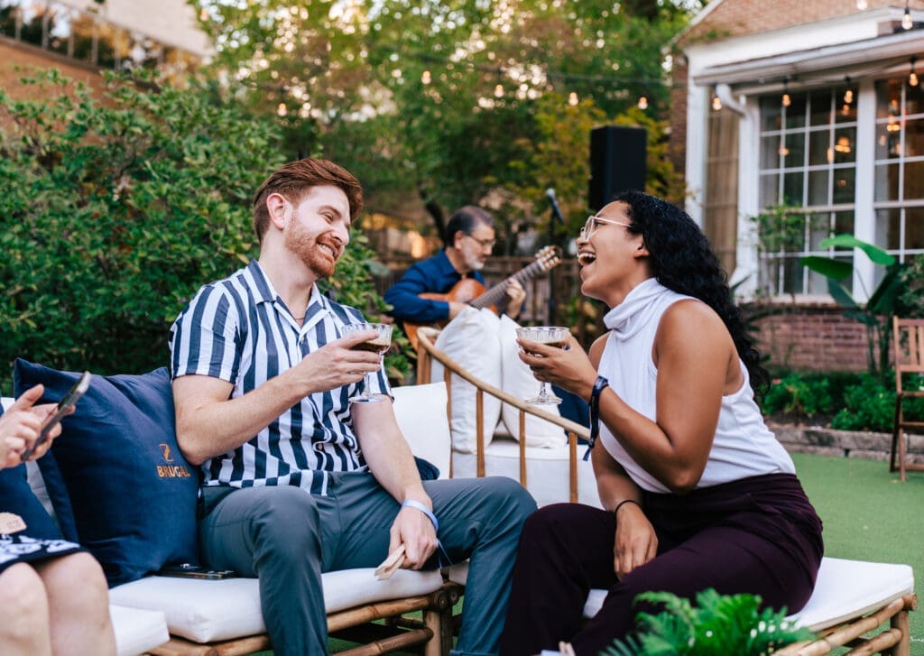 Guests enjoying Espresso Martinis made with Brugal 1888 rum at the 'Wonders Await at La Casa Brugal'  event at The Manor House at The Houstonian. (Photo courtesy of Brugal 1888)