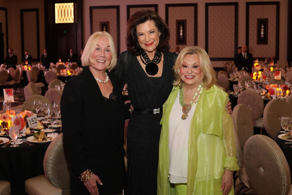 Elsie Eckert, Betty Hrncir, Sidney Faust at the PetSet 'Fierce & Fabulous Soirée' at the Post Oak Hotel. (Photo by Priscilla Dickson)