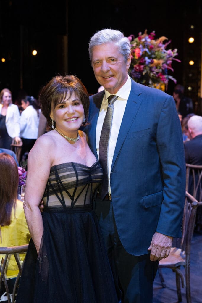 Hallie Vanderhider & Bobby Dees on stage at Wortham Theater Center for Houston Ballet's Opening Night Dinner. (Photo by Wilson Parish)