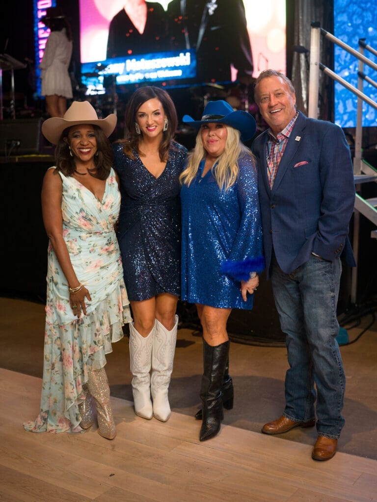 Jacquie Baly, Jenny Todd, Jeff Fehlis, Lara Bell at the Houston Cattle Baron's Ball held at Post 713 Music Hall. (Photo by Daniel Ortiz)