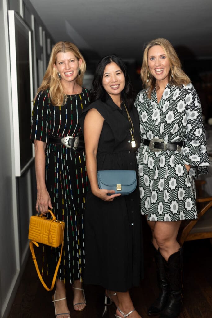 Katie Barnhart, Rae Liu, Kelle Knight at Bludorn for The Nat Note and Leatherology dinner. (Photo by Fernanda Varela Photography)
